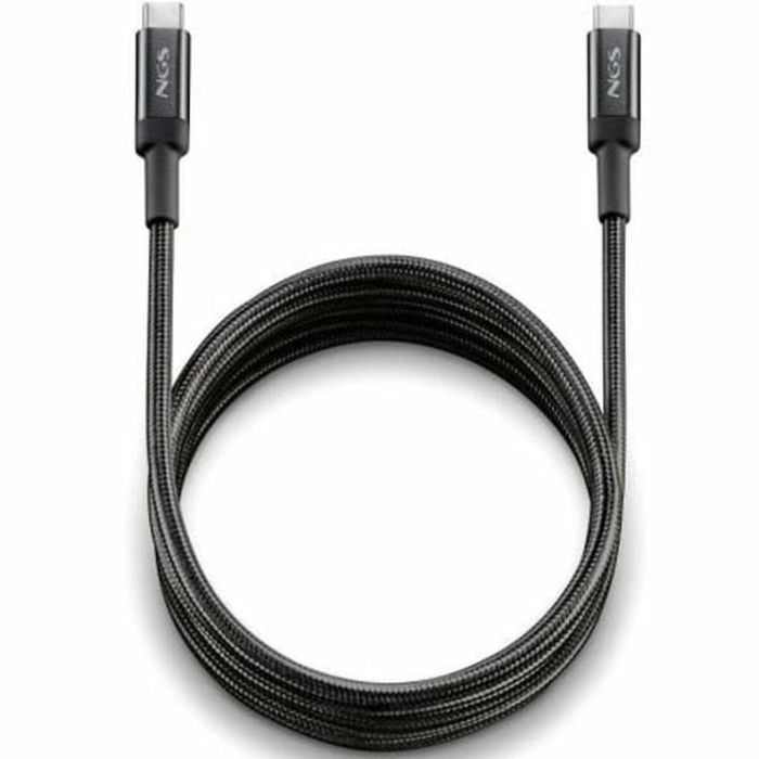 NGS KNOT100W-3 Cable USB 2.0 Tipo-C Macho - USB Tipo-C Macho, Carga hasta 100W, 480Mbps, 3m, Negro