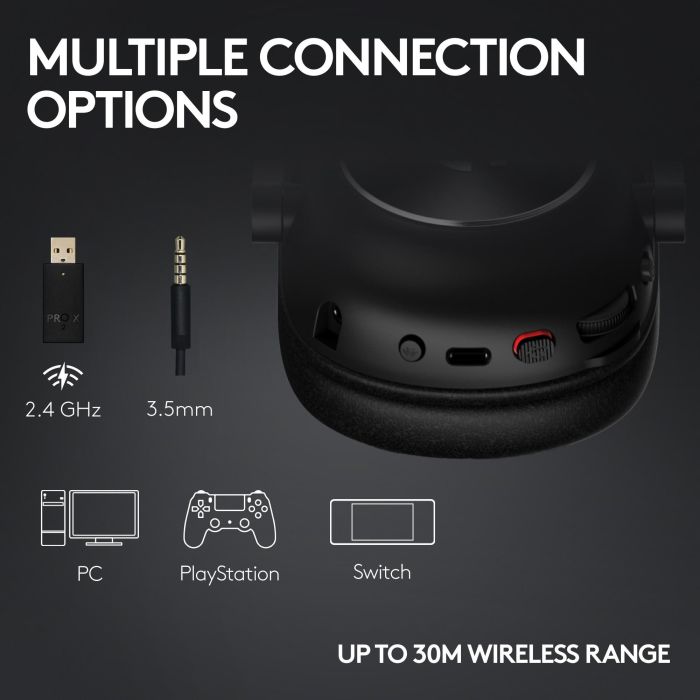Logitech Auriculares Gaming G Pro X con micrófono cardioide, drivers Graphene 50 mm y tecnología LIGHTSPEED 2 Logitech Auriculares Gaming G Pro X con micrófono cardioide, drivers Graphene 50 mm y tecnología LIGHTSPEED 2