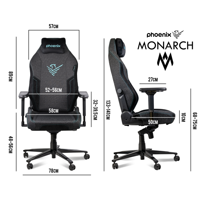 Phoenix technologies Silla Gaming Monarch XL Tela Terciopelo Ergonómica Ajustable Soporte Lumbar Reposacabezas Magnético Reposabrazos 4D Reclinación 165º 6 Phoenix technologies Silla Gaming Monarch XL Tela Terciopelo Ergonómica Ajustable Soporte Lumbar Reposacabezas Magnético Reposabrazos 4D Reclinación 165º 6
