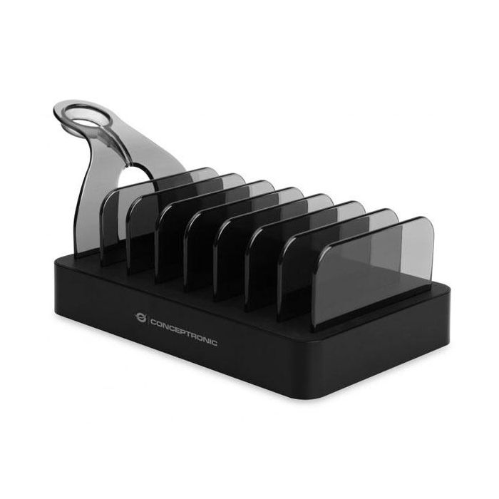 Conceptronic OZUL02B Estación de Carga 75W USB-C PD, 6x USB-A, Carga Rápida para Apple Watch, Nintendo Switch, iPad, iPhone, Samsung 2
