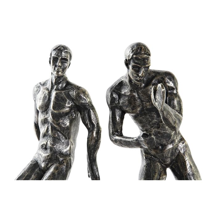 DKD Home Decor Sujetalibros Loft 11 x 26 x 30.5 cm Set de 2 Negro Natural Resina y Madera 2 DKD Home Decor Sujetalibros Loft 11 x 26 x 30.5 cm Set de 2 Negro Natural Resina y Madera 2