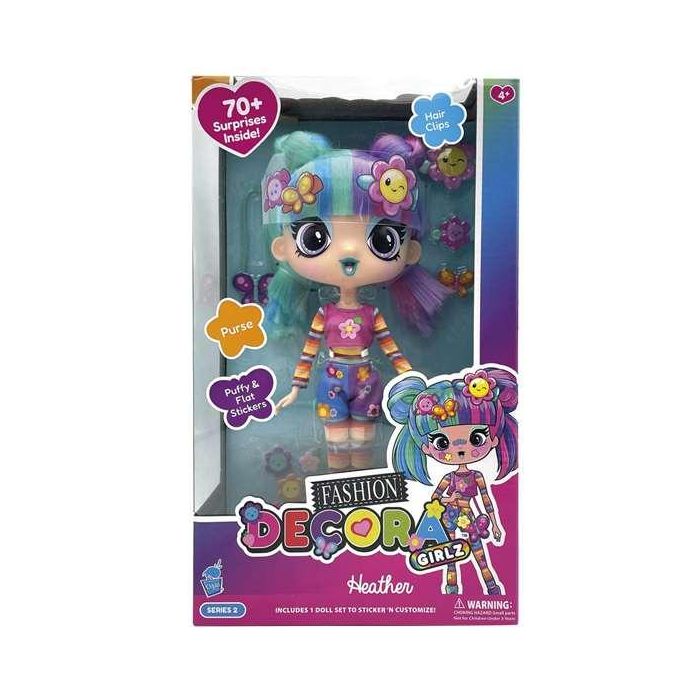 Toy Partner Muñeca Decora Fashion 28 cm con Más de 70 Sorpresas y Pegatinas con Relieve - Modelos Surtidos 7