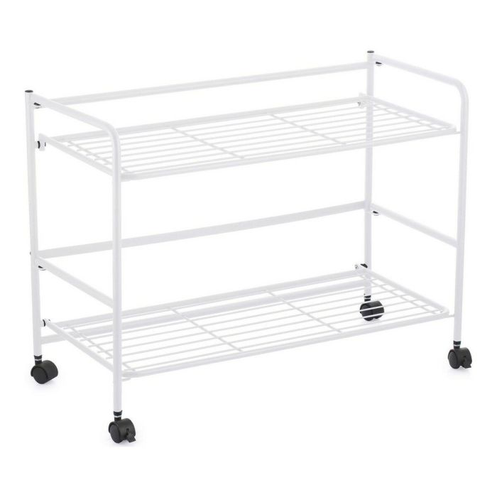 Estantería Confortime Blanco Hierro Plegable Con ruedas (67 x 30 x 44,8 cm) 2 Estantería Confortime Blanco Hierro Plegable Con ruedas (67 x 30 x 44,8 cm) 2