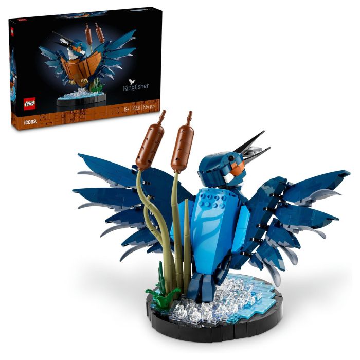 Lego 10331 Icons Kingfisher (Kungsfiskare) Fauna 2024 V29 - Set de construcción de kungsfiskare para adultos con soporte de exhibición