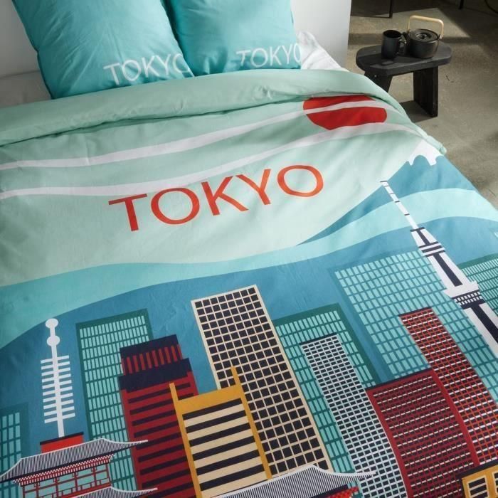 Juego de cama - HOY - JAVA - 2 personas - 240x220 cm - Algodón - Estampado Tokio - Azul 1 Juego de cama - HOY - JAVA - 2 personas - 240x220 cm - Algodón - Estampado Tokio - Azul 1