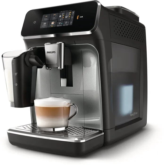 Philips EP2339/40 Cafetera Espresso Serie 2300 con Molinillo Cerámico - Sistema LatteGo, 4 Recetas - Color Panther Black
