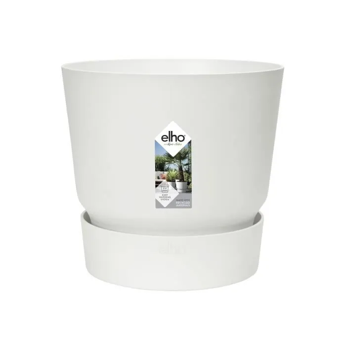 Maceta redonda ELHO Greenville 47 Exterior Ø 47 x H 44,1 cm Blanco Plástico Reciclado Resistente 1