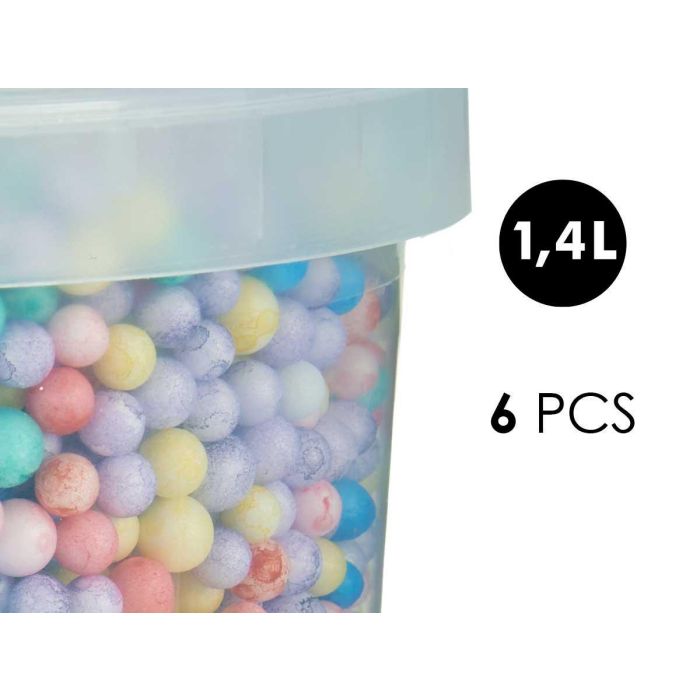 Bote de Bolas de Poliespan Multicolor Pincello 13.5x14x14.5 cm (6 Unidades) 3 Bote de Bolas de Poliespan Multicolor Pincello 13.5x14x14.5 cm (6 Unidades) 3