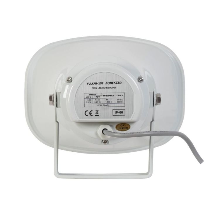 Fonestar Altavoz Exponencial Vulkan - 15T, 15W RMS, IP-66, para Exteriores, Blanco 2 Fonestar Altavoz Exponencial Vulkan - 15T, 15W RMS, IP-66, para Exteriores, Blanco 2