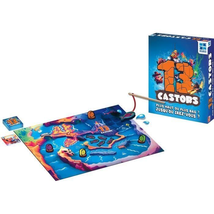 Megableu MEG3760046783486 Juego de mesa 13 Ruedas - Carrera de castores con predicciones y bonificaciones