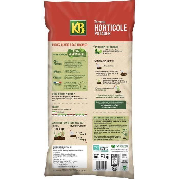 KB UAB Tierra Vegetal 40L - Suelo Eco-responsable 0% Turba 100% Natural para Huerto y Trasplante, Cosechas Abundantes Fabricado en Francia. 1 KB UAB Tierra Vegetal 40L - Suelo Eco-responsable 0% Turba 100% Natural para Huerto y Trasplante, Cosechas Abundantes Fabricado en Francia. 1