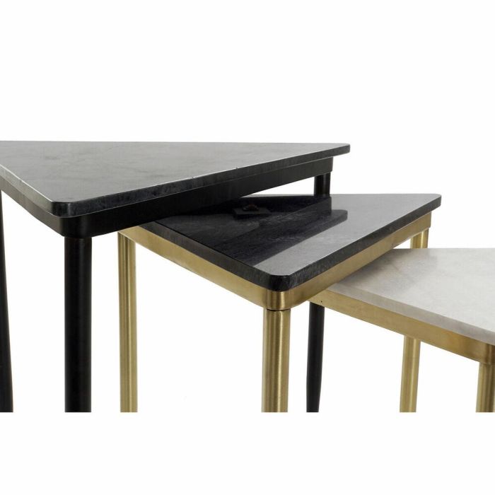 Mesita Auxiliar Moderno DKD Home Decor Blanco Negro 46.5 x 53 x 68 cm Set de 3 6 Mesita Auxiliar Moderno DKD Home Decor Blanco Negro 46.5 x 53 x 68 cm Set de 3 6