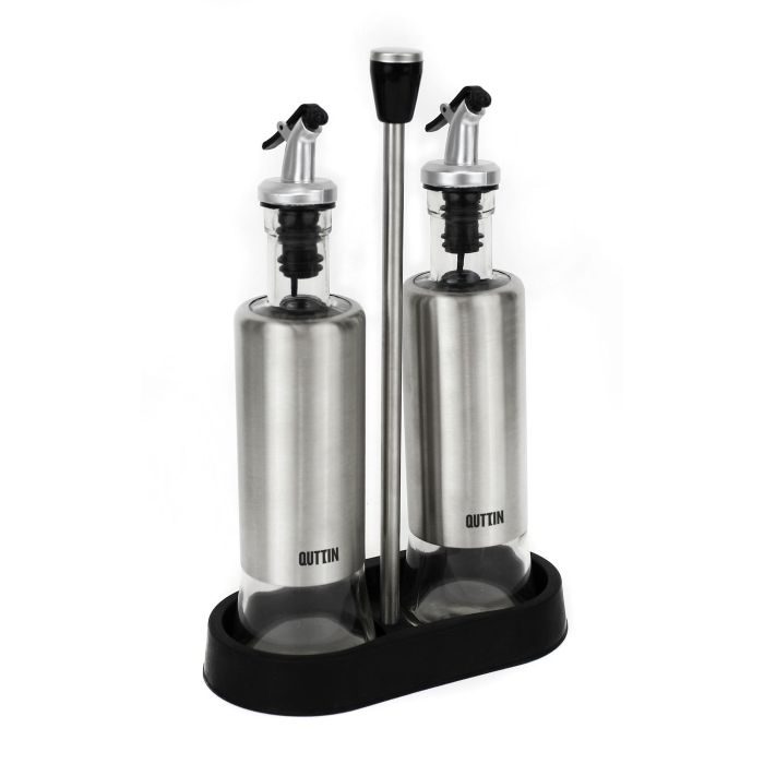 Quttin Set 2 Aceiteras de Acero Inoxidable con Soporte - 9.5 x 27.7 x 17.8 cm (8 Unidades) 6