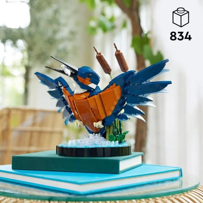 Lego 10331 Icons Kingfisher (Kungsfiskare) Fauna 2024 V29 - Set de construcción de kungsfiskare para adultos con soporte de exhibición 1