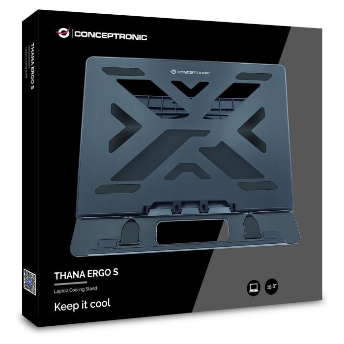 Conceptronic Soporte Base Refrigeración Portátiles hasta 15.6" Ergonómico con Ajuste de Altura y Diseño Disipador de Calor 2