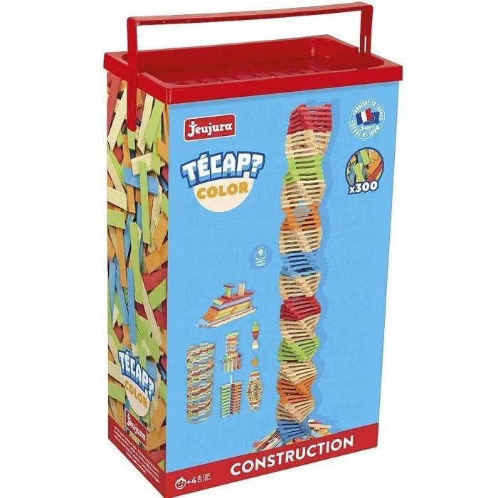 Jeujura Técap COLOR - Juego de Construcción 300 Tablas de Madera Natural y Teñida, en Barril de Cartón, Mixto 3+ Años 1 Jeujura Técap COLOR - Juego de Construcción 300 Tablas de Madera Natural y Teñida, en Barril de Cartón, Mixto 3+ Años 1