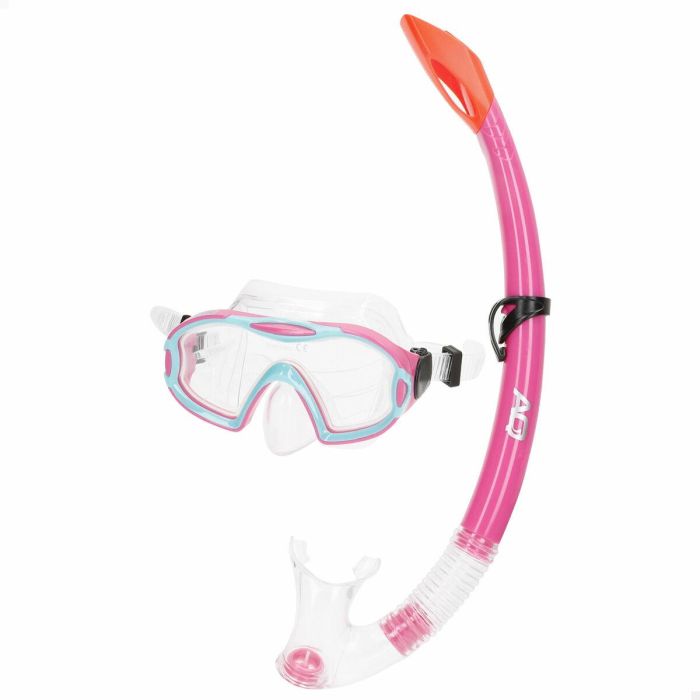 Gafas de Buceo con Tubo AquaSport Azul Rosa (6 Unidades) 6 Gafas de Buceo con Tubo AquaSport Azul Rosa (6 Unidades) 6