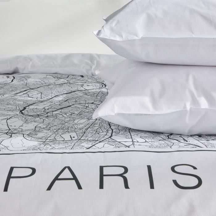 Juego de cama - HOY - JAVA - 2 personas - 240x220 cm - Algodón - Estampado París - Blanco 1 Juego de cama - HOY - JAVA - 2 personas - 240x220 cm - Algodón - Estampado París - Blanco 1