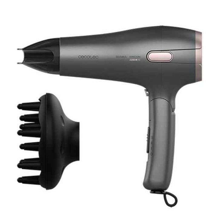 Cecotec Bamba IoniCare 5250 EasyCollect Pro Secador de Pelo Iónico 2100W, Recogecables, Mango Plegable y Pro Style Negro/Gris Cecotec Bamba IoniCare 5250 EasyCollect Pro Secador de Pelo Iónico 2100W, Recogecables, Mango Plegable y Pro Style Negro/Gris