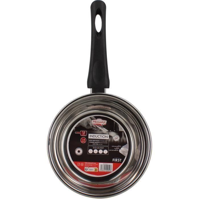 Cacerola - MENASTYL - 6020241 - Acero inoxidable - 16 cm - Apta para todo tipo de fuegos, incluida inducción 1 Cacerola - MENASTYL - 6020241 - Acero inoxidable - 16 cm - Apta para todo tipo de fuegos, incluida inducción 1