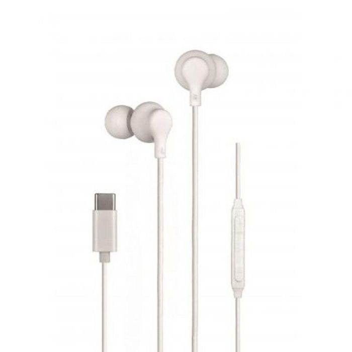Daewoo DW2016 Auricular in-ear con micrófono USB Tipo-C color blanco para llamadas y música