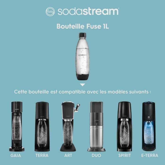 Sodastream Botella Fuse de Metal Resistente de 1 Litro Reutilizable y Apta para Lavavajillas para Máquinas de Refrescos Caseras 3