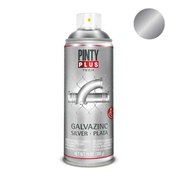 Pintura en spray Pintyplus Tech Galvazinc Plateado 1