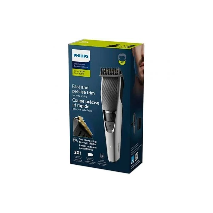 Philips BT3232/15 Recortadora de Barba 3000 Series con Cuchillas de Titanio, Lift & Trim, 20 Ajustes, 90 Min Autonomía, USB, Incluye Bolsa 2