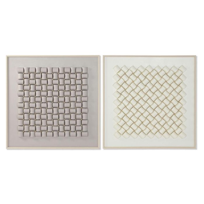 Cuadro Home ESPRIT Blanco Beige Abstracto Moderno 100 x 3,5 x 100 cm (2 Unidades) Cuadro Home ESPRIT Blanco Beige Abstracto Moderno 100 x 3,5 x 100 cm (2 Unidades)