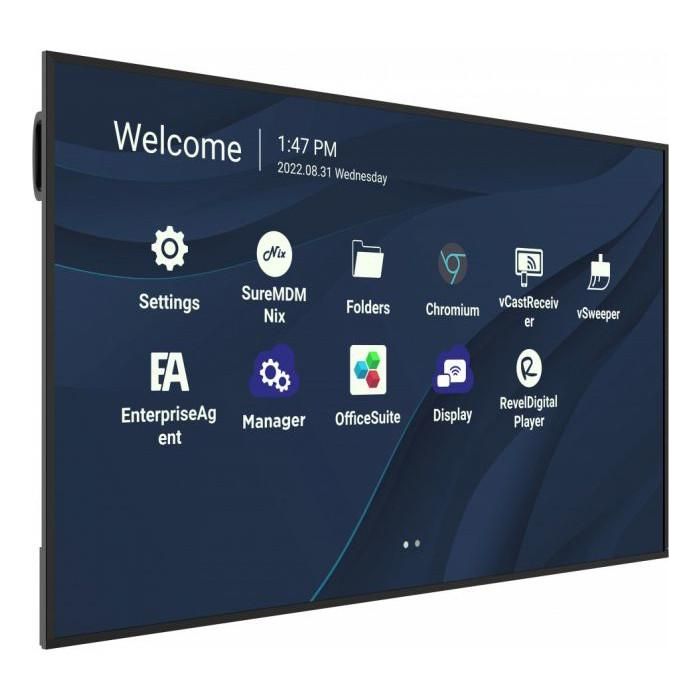 Viewsonic CDE7530 Pantalla 75" 4K UHD 3840x2160 HDMI USB-C LAN Wifi 500nits Antirreflectante Montaje VESA Negro 1