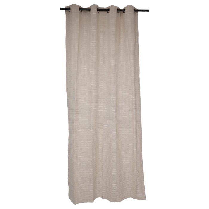 DKD Home Decor Cortina Boho Beige 260 x 140 cm Algodón y Poliéster con 8 Anillas Juego de 2 Unidades