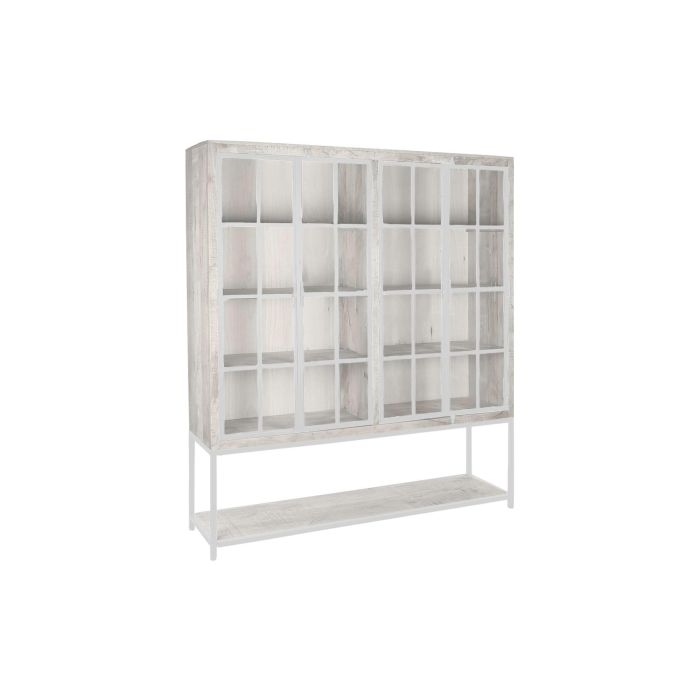 DKD Home Decor Estantería Moderna Blanco 45 x 200 x 170 cm de Mango y Metal con 6 Estanterías y 4 Puertas