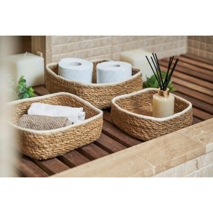 Privilege Set 3 Cestas Mimbre Cuadradas 23 cm, 20 cm, 17 cm (4 Cajas) 1