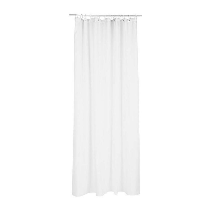 5Five Cortina de baño polyester blanca 180 x 200 cm con anillas