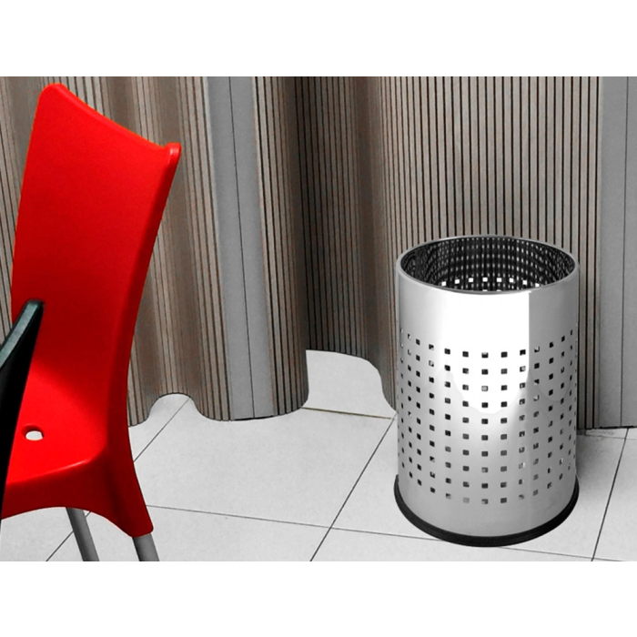 Q-connect Papelera Metálica Cromada Perforada 250x325 mm Q-connect Papelera Metálica Cromada Perforada 250x325 mm