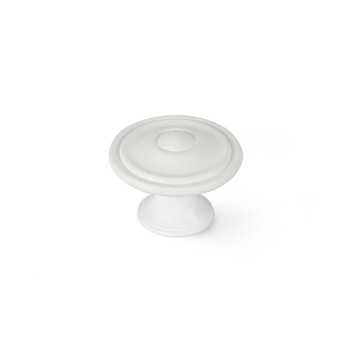 Rei Pomos Redondos para Mueble Mod.3110, Zamak Acabado Blanco Poro, Ø35mm, 4 Unidades