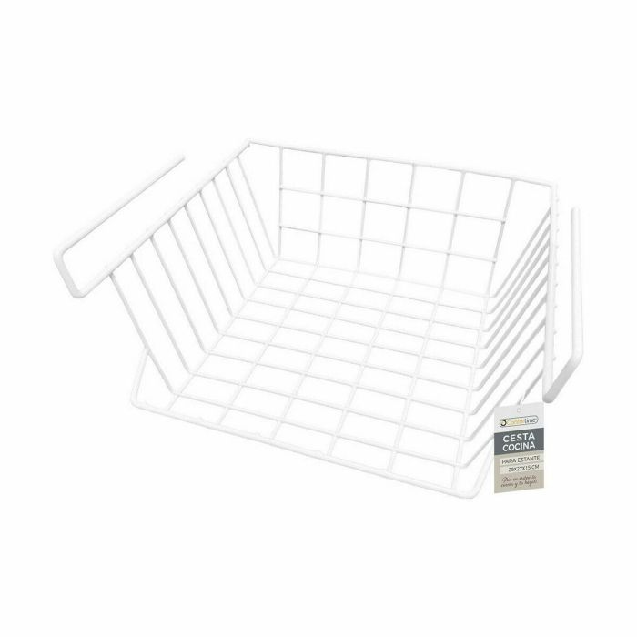 Cesta para Estante de Cocina Confortime Blanco 29 x 27 x 15 cm (12 Unidades) 1