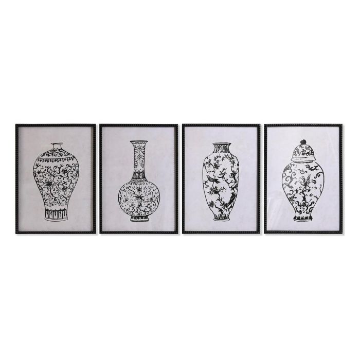 Cuadro Neoclasico DKD Home Decor Negro Blanco 2.5 x 70 x 50 cm (4 Unidades) Cuadro Neoclasico DKD Home Decor Negro Blanco 2.5 x 70 x 50 cm (4 Unidades)