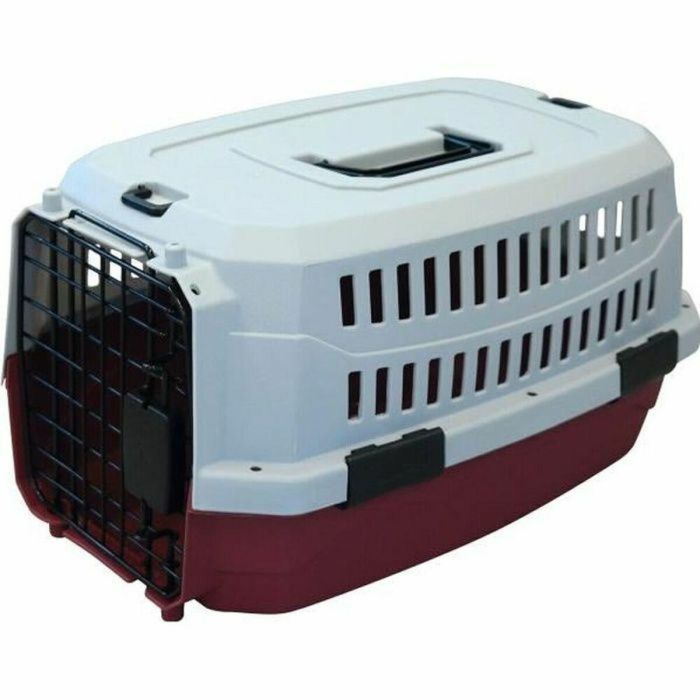 Estuche de transporte M-PETS Viaggio Carrier XS - 48.3x32x25.4cm - Burdeos y gris - Para perros y gatos