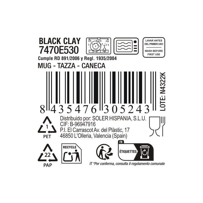 Mug 290 ml Black Clay - Inde (24 Unidades) 5