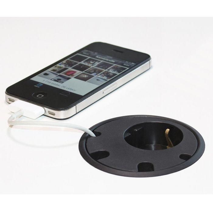 Forming Function PCT Pasacables Type F, Salida Satélite Oculta 3 Alturas Negro 3