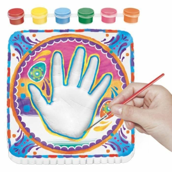 Main D'Artiste Kit de Creación de Yeso MGM Hand para Pintar, con Molde Circular, 6 Pinturas y Pincel 2 Main D'Artiste Kit de Creación de Yeso MGM Hand para Pintar, con Molde Circular, 6 Pinturas y Pincel 2