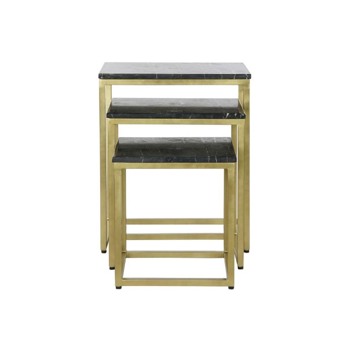 Juego de 3 mesas DKD Home Decor Negro Dorado 50 x 35 x 60 cm 1 Juego de 3 mesas DKD Home Decor Negro Dorado 50 x 35 x 60 cm 1