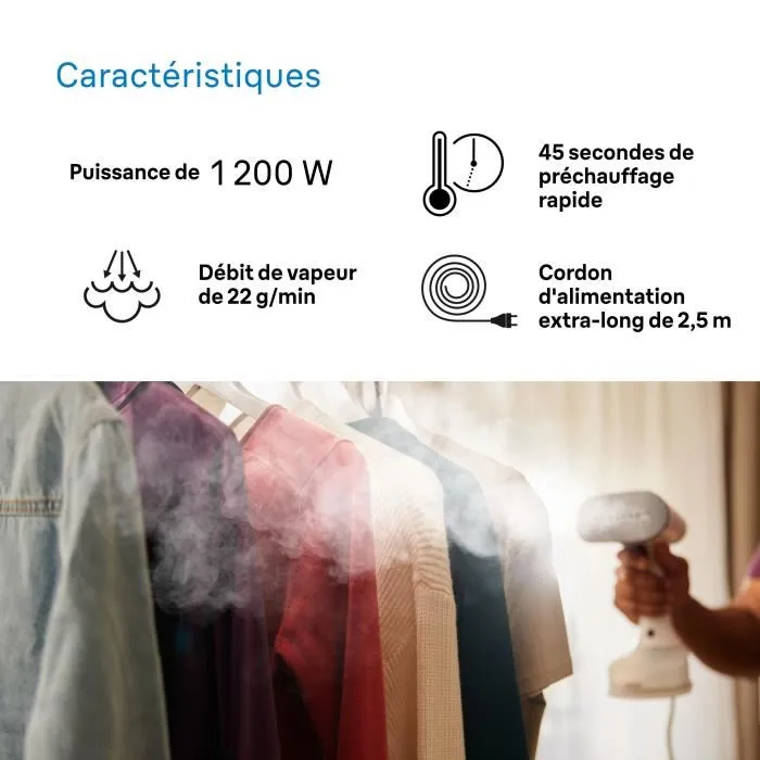 Braun GS5011PU Vaporizador de Ropa Vertical - 1200 W - 22 g/min - Blanco/Morado 5