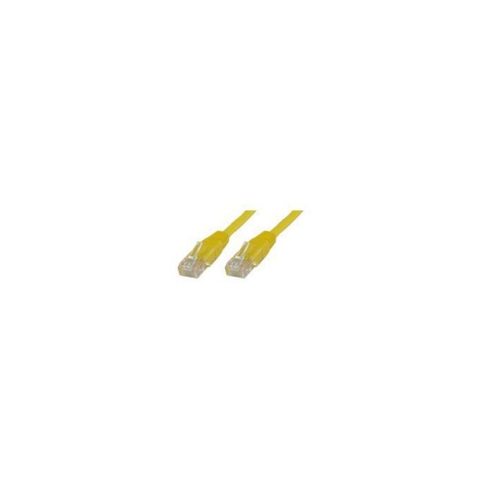 MicroConnect Cable de Red U/UTP CAT5e de 2m, Amarillo para Router, Módem, Switch y Panel de Parcheo
