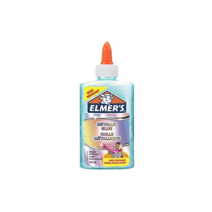 Cola Elmer´S Slime Metalico Lavable 147 Ml Azul Pizarra 3 unidades