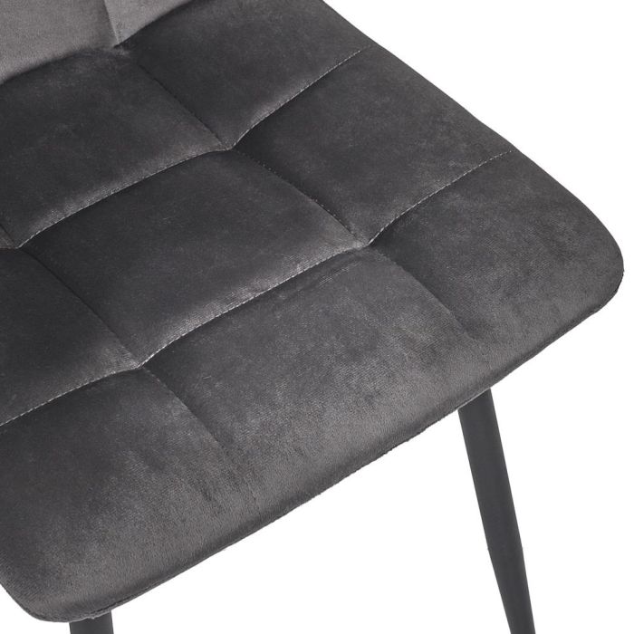 Home Deco Factory Silla Mateo Gris Colección Essentiel Estructura Madera Patas Hierro Tapizado Poliéster PU Altura Asiento 48cm Medidas 45x52cm H88cm 5