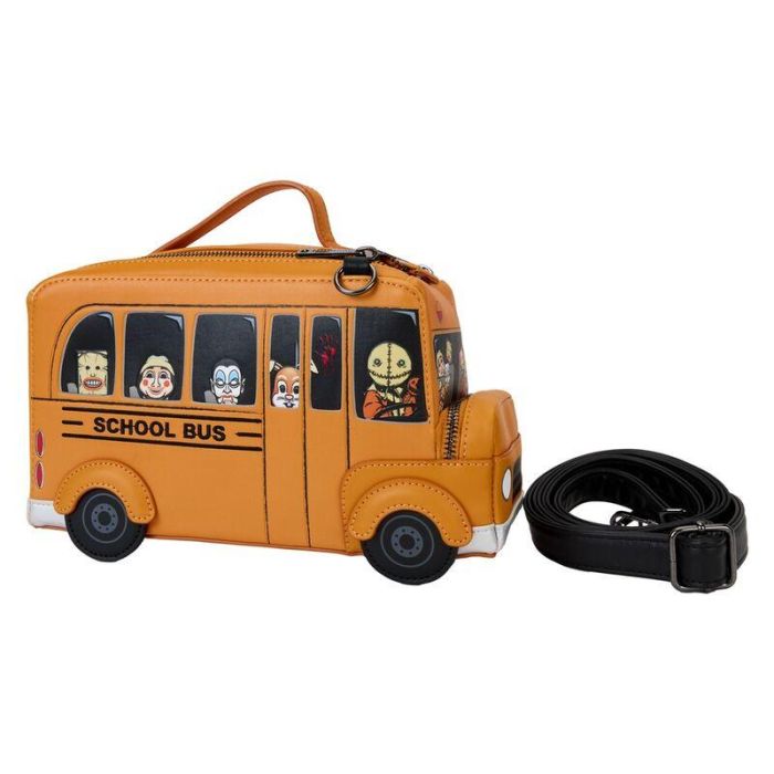 Loungefly Bolso bandolera Sam Trick r Treat de piel vegana con correa ajustable y compartimentos con cremallera