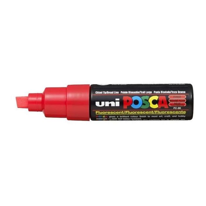 POSCA PC-8K Marcador No Permanente Punta Biselada 8.0 mm Rojo Fluor
