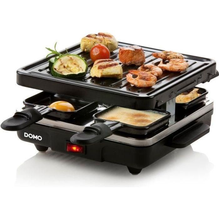 DOMO DO9147G parrilla para raclette para 4 personas - Negro